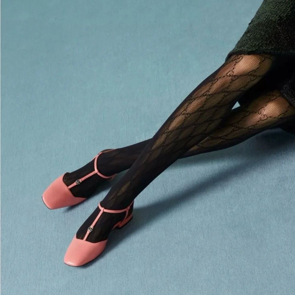 GUCCI WOMEN'S BALLET FLAT WITH DOUBLE G INTERLOCKING LOGO SLINGBACKS SIZE EU 39 - Picture 3 of 9